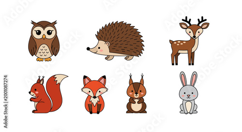 Cartoon forest animals illustration