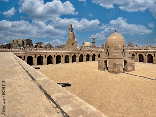 Mosque of Ibn Tulun in Cairo, Egypt, was built between 876 and 879 by Ahmed bin Tulun, the founder of the Tulunid dynasty, the first Turkic state established in Egypt.