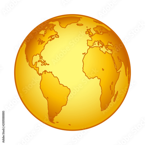 Gold globe illustration