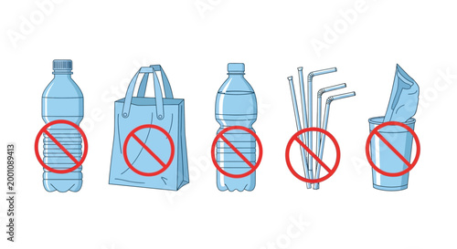 Reject Single-Use Plastics Visualizing the Ban on Disposable Items for Environmental Protection and Sustainability
