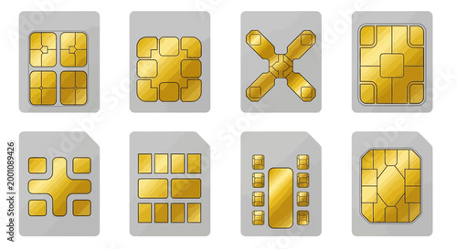 Collection of various SIM cards showcasing different sizes and chip configurations for mobile devices