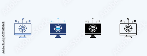 System Modernization Multiple Icon Illustration Vector