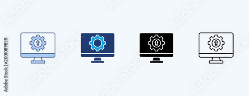 Technology Upgrade Multiple Icon Illustration Vector