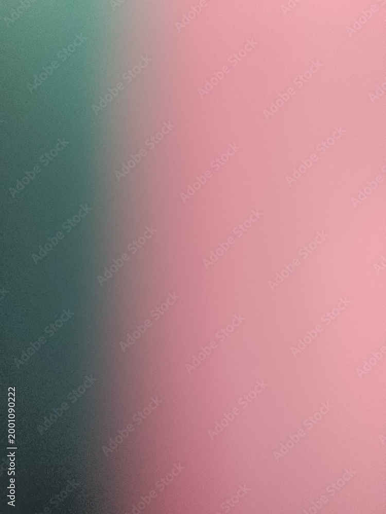 Fototapeta premium Abstract soft pink and dark green gradient background with grainy texture