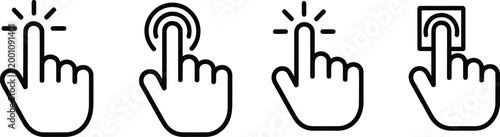 Finger Tap and Click Icons hand touch