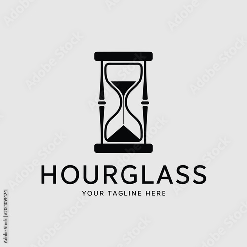 Hourglass Logo with Text sand timer time