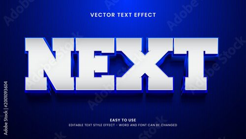next editable text effect 3d vector