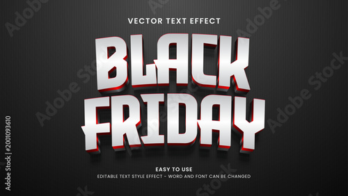 black friday editable text effect 3d vector