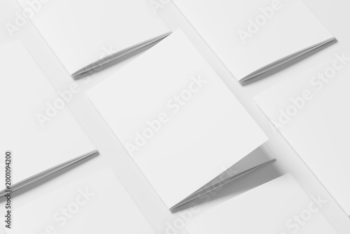 Saddle Stitch A4 Brochure White Blank 3D Rendering Mockup