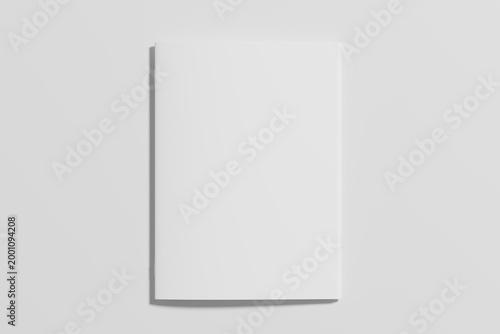 Schilderij op canvas Saddle Stitch A4 Brochure White Blank 3D Rendering Mockup