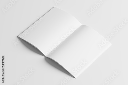 Foto Saddle Stitch A4 Brochure White Blank 3D Rendering Mockup