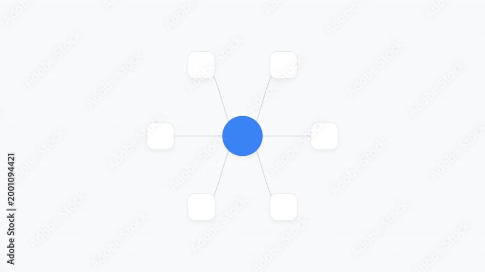 Dynamic infographic with interconnected nodes illustrating complex data ...