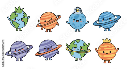 Cartoon planets illustration