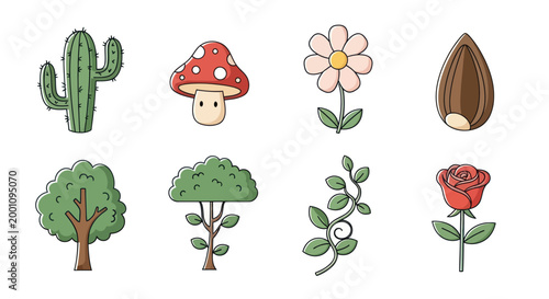 Cartoon plant illustrations collection