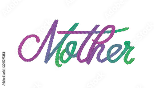 "Colorful Heart-Shaped Typography - Mother"