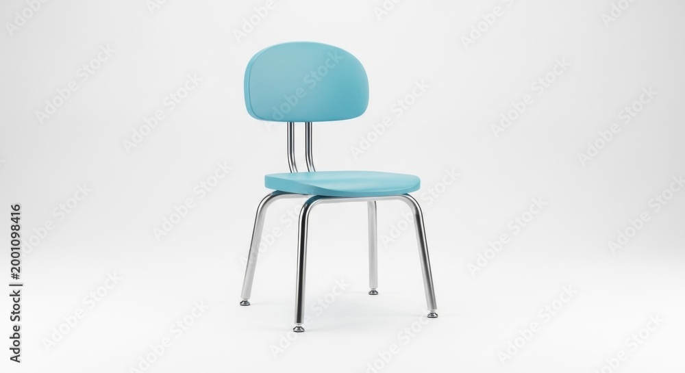 Fototapeta premium Modern Blue School Chair with Chrome Legs