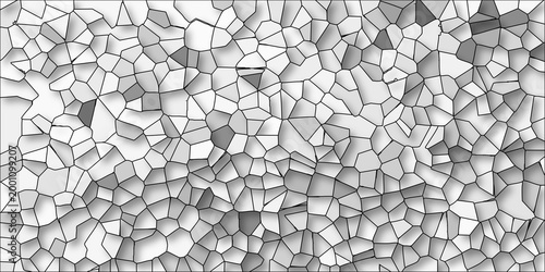 Abstract geometric mosaic pattern with grayscale gradient and cell-like structure, creating a textured background for design and art projects