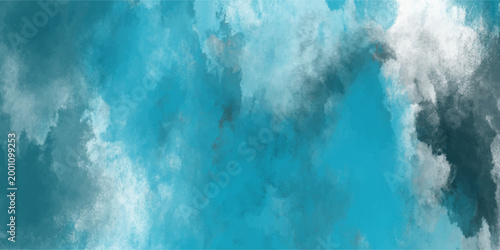 Foto Vibrant turquoise and gray watercolor abstract texture with dynamic brushstrokes