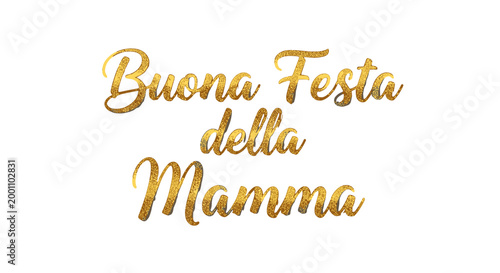 Golden glitter text buona festa della mamma celebrates italian mother's day holiday