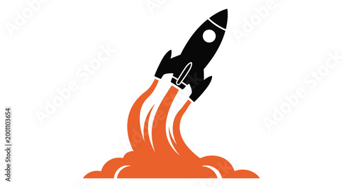 Rocket launch silhouette a dynamic illustration of space exploration and technological advancement