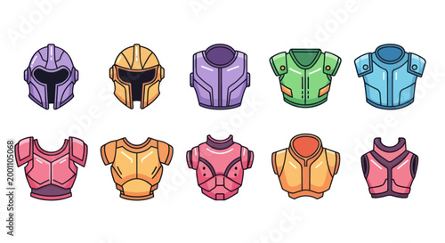 Obraz na płótnie Colorful futuristic armor vector illustration