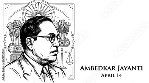 Indian leader celebrating ambedkar jayanti with a symbolic design