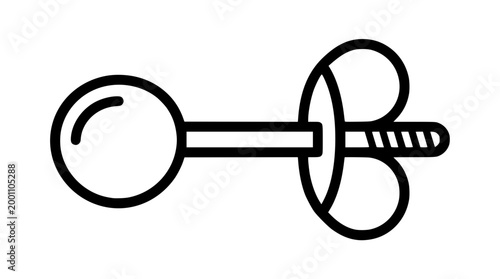 Simple stud earring vector graphic for minimalist jewelry design concepts