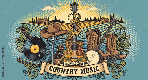 Obraz na płótnie Nashville Sound Country Music