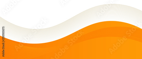 PrintVector orange line background curve element with white space for text and message design, overlapping layers, vector