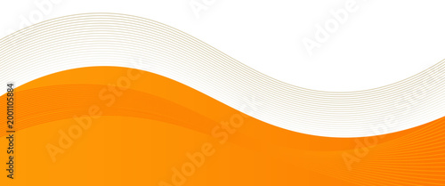 PrintVector orange line background curve element with white space for text and message design, overlapping layers, vector