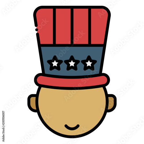 Boy Wearing Patriotic Top Hat