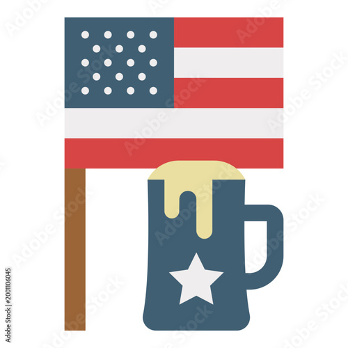 USA Flag and Beer Mug