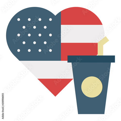 Heart Flag And Soda Cup