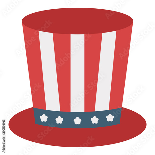 Patriotic Striped Top Hat