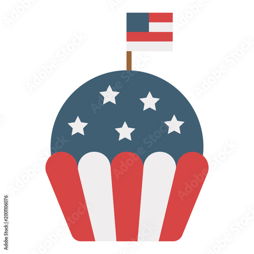 Patriotic Cupcake With Mini Flag