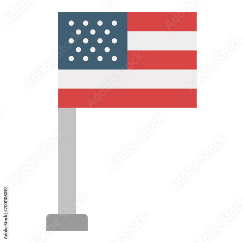 American Flag On Tall Pole