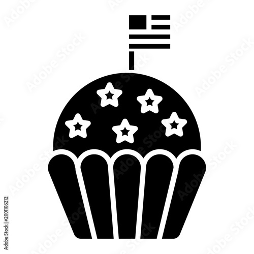 Patriotic Cupcake with Flag