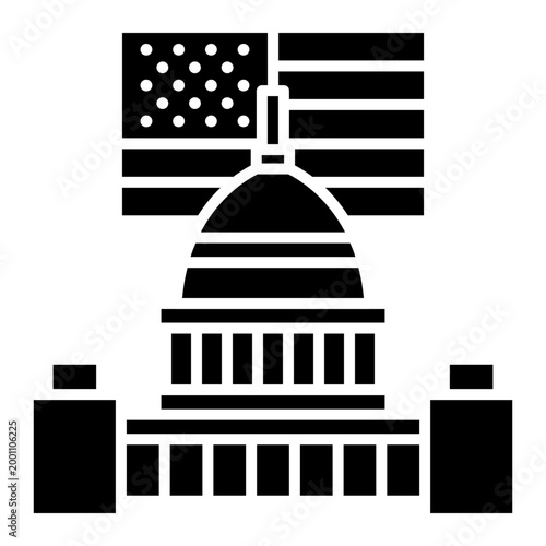 Capitol Building With National Flag