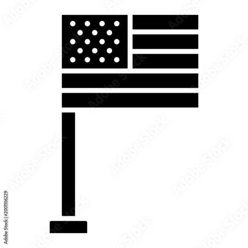 American Flag On Tall Pole