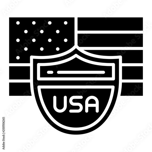 Protective USA Flag Shield Emblem