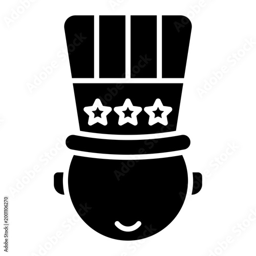 Boy Wearing Patriotic Top Hat