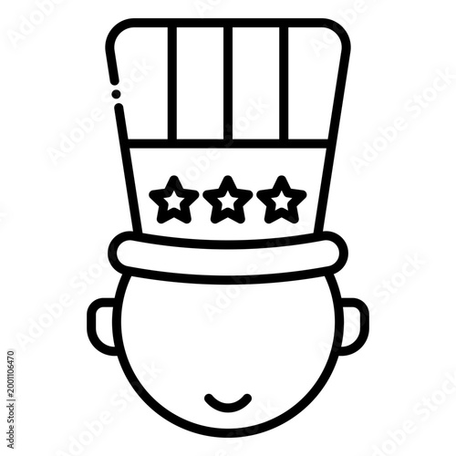 Boy Wearing Patriotic Top Hat