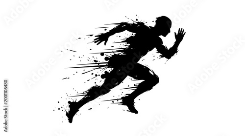 Stylized vector illustration of a running person in motion
