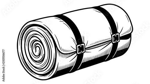 Rolled sleeping mat vector illustration for your outdoor camping design