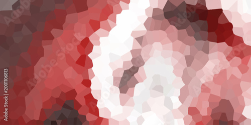 Red and white abstract mosaic pattern with irregular polygonal shapes and subtle shading vector illustration