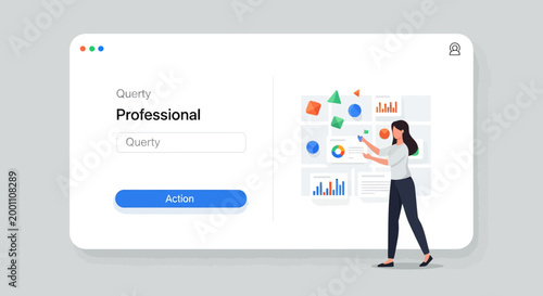 Information Organization and Data Analysis UI Dashboard Illustration