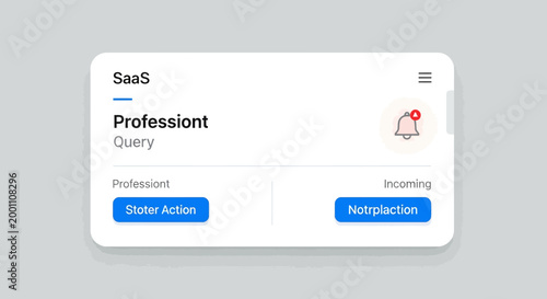 SaaS Application Notification Interface Card Vector