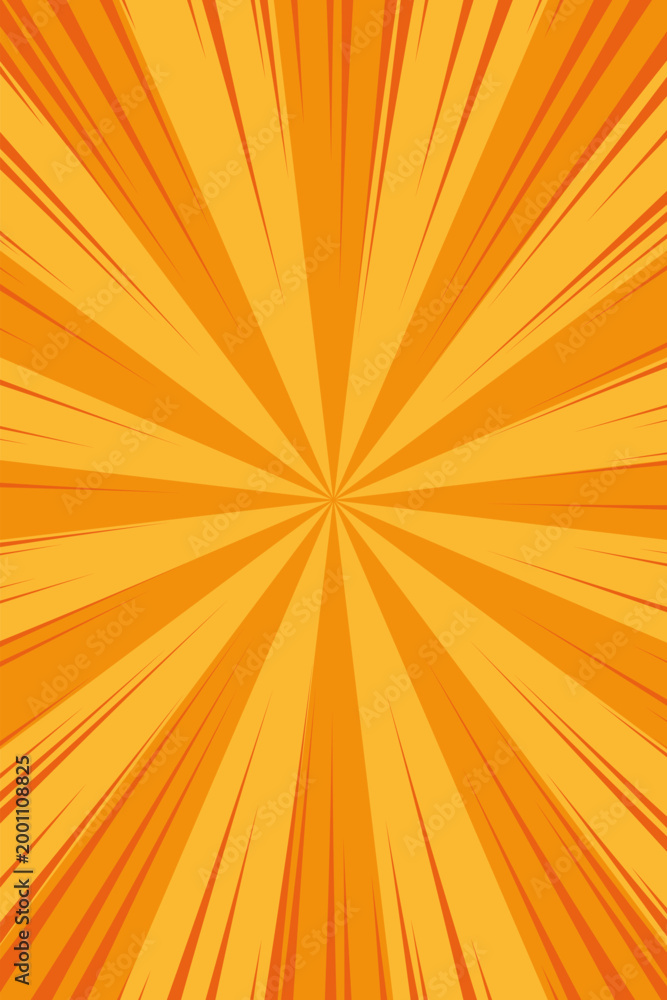 Fototapeta premium Yellow comic zoom lines background