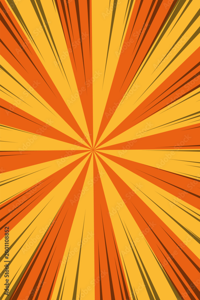 Obraz premium Yellow comic zoom lines background