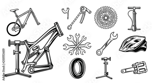 Vintage Bicycle Repair Maintenance and Cycling Equipment Set